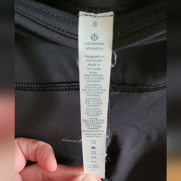 Lululemon black crop leggings-Size 8 - Picture 4 of 5